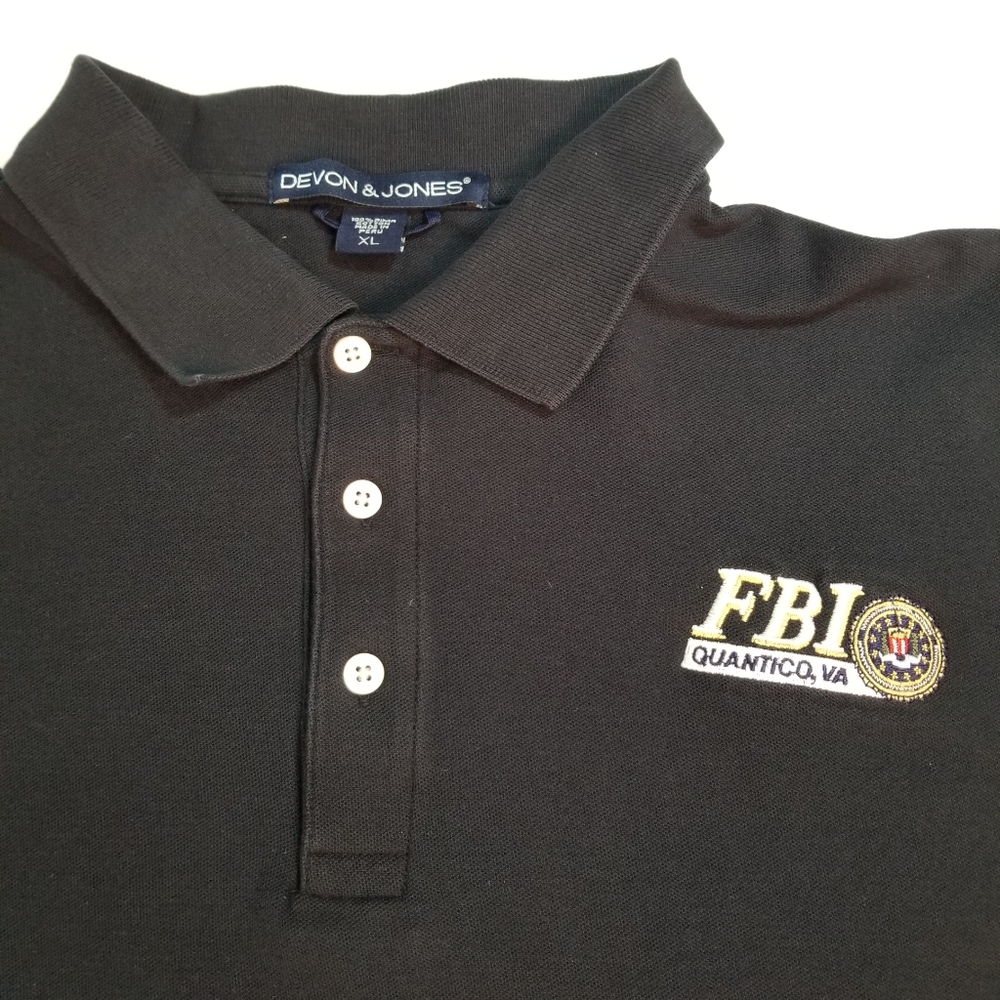Devon & Jones FBI Quantico, VA Black Polo Shirt XL